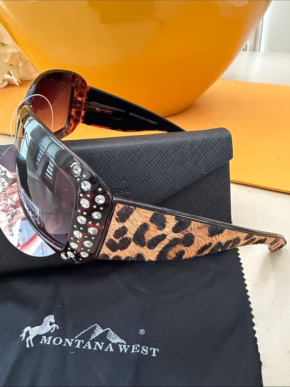 Montana West Black Sunglasses with Rhinestone Accents - Picture 8 of 8